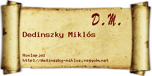 Dedinszky Miklós névjegykártya