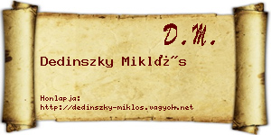 Dedinszky Miklós névjegykártya